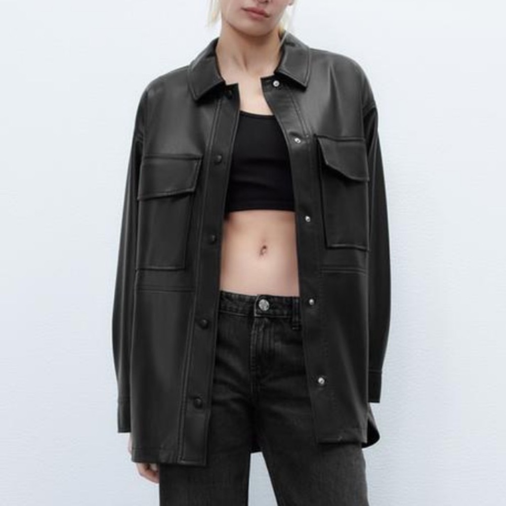 Zara Black Leather Jacket